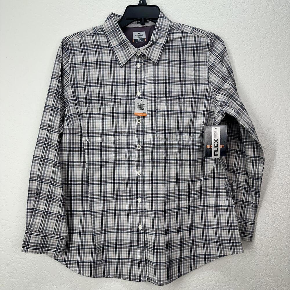 Flannel Ridgecut Women's Flex Plaid Casual Shirt XL